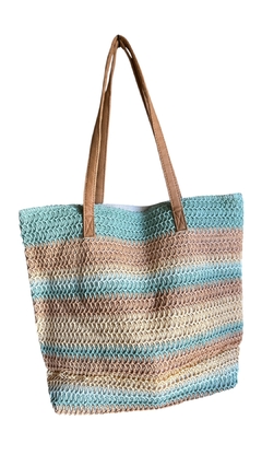 Cartera tipo Rafia Celeste - comprar online