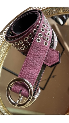 Cinto Burgundy con ojales - comprar online