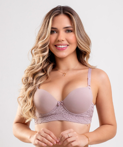 REF:3597 - SUTIÃ BASE EM MICROFIBRA E RENDA - comprar online