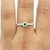 Anel Círculo Cravejado Cristal e Zircônia Central Verde Prata925