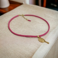 Choker Courinho Pink Com Pingente Beach Tennis