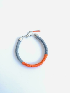 Pulseira Duo Linha Cinza e Laranja - comprar online