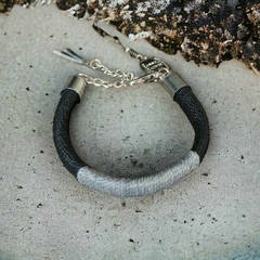 Pulseira Duo Linha Prero e Cinza - loumarinhobt