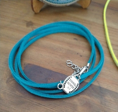 Pulseira Courinho Azul Com Pingente Beach Tênnis