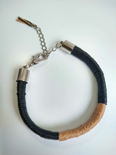 Pulseira Duo Linha Preto e Bege - loja online
