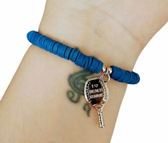 Pulseira Disco Azul Com Pingente Beach Tênnis