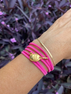 Pulseira Courinho Pink Com Pingente Beach Tennis na internet