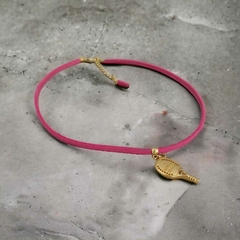 Choker Courinho Pink Com Pingente Beach Tennis - comprar online