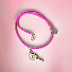 Choker Courinho Pink Com Pingente Beach Tennis na internet