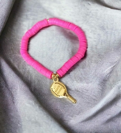 Pulseira Disco Pink Com Pingente Beach Tênnis