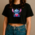 Camiseta Cropped Careta Rebelde 100% Algodão