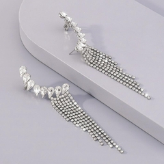 Brincos Ear Cuff Feminino Longo Franja Strass na internet