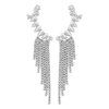 Brincos Ear Cuff Feminino Longo Franja Strass
