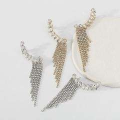 Brincos Ear Cuff Feminino Longo Franja Strass - comprar online