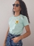 Camiseta Feminina Girassol Bordada - Verde Água na internet