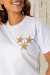 Camiseta Três Estrelas Aplicação - Branca na internet