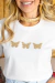 Camiseta Três Borboletas Aplicação - Branca - comprar online