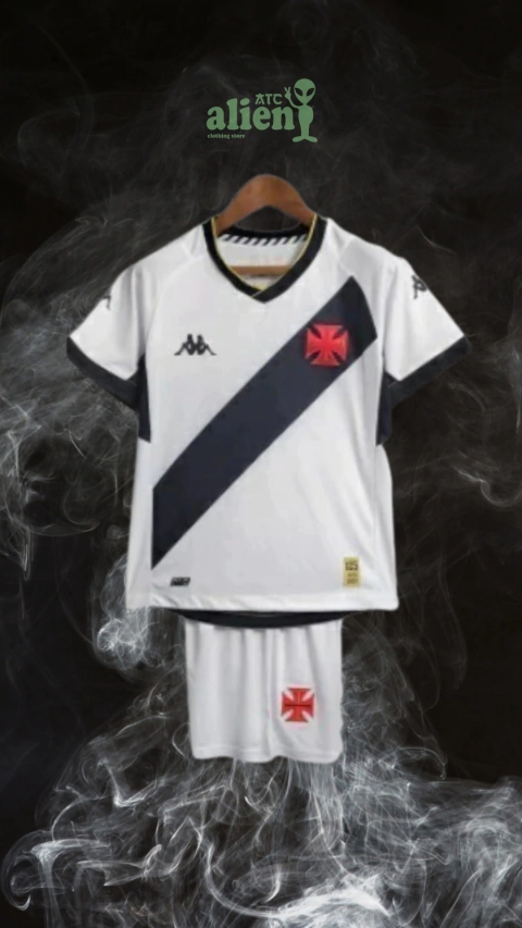 Kit Infantil Vasco Away 23/24 - Kappa - Branco