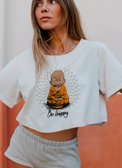 Crop tee Be happy - comprar online