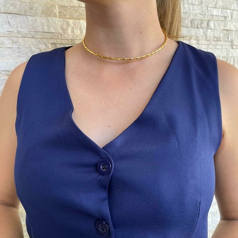 choker aro torcida dourada