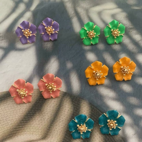 Brinco Flor Esmaltado