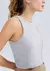 Regata Feminina Cropped Decote Halter Neck Em Ribana Canelada 4AJ0 na internet