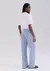 Calça De Sarja Feminina Wide Leg Listrada H9PG na internet