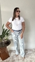 Imagem do Calça De Sarja Feminina Wide Leg Listrada H9PG