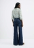 Calça Jeans Feminina Pantalona Cintura Alta Com elastano - comprar online