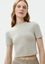 Blusa Feminina Cropped Manga Curta Com Elastano 4H1A - comprar online