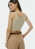Regata Básica Feminina Cropped Em Ribana Canelada - loja online