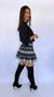 Mini Saia Lã Off White e Preto - loja online