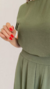 Conjunto Feminino Crepe Saia Midi E Blusa Verde Militar - comprar online