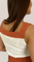 Conjunto Feminino Calça Clochard E Regata Bicolor Terracota na internet