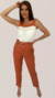 Conjunto Feminino Calça Clochard E Regata Bicolor Terracota