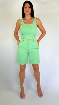 Conjunto Cropped e Bermuda Alfaiataria