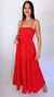 Vestido Vermelho com Cinto Fivela Tripla