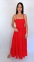 Vestido Vermelho com Cinto Fivela Tripla