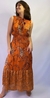 Imagem do Vestido Crepe Longo Lastex Laranja