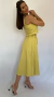 Saia Midi Clochard Viscolinho Mostarda - comprar online