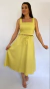 Saia Midi Clochard Viscolinho Mostarda