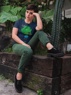 Camiseta masculina e feminina algodão peruano Life - loja online