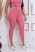 Conjunto Feminino Canelado 3D – Calça Slim + Cropped de Manga Longa - comprar online