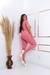 Conjunto Feminino Canelado 3D – Calça Slim + Cropped de Manga Longa