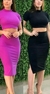 Imagem do Conjunto bella Saia Mid com Cropped regata Ribana