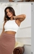 Conjunto bella Saia Mid com Cropped regata Ribana