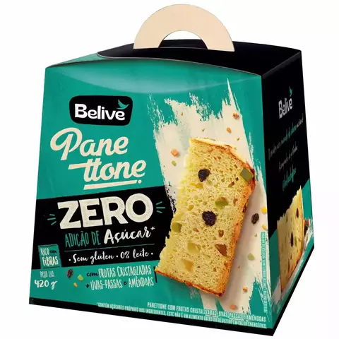 Panetone Sem Glúten Zero Açúcar Zero Lactose Frutas Cristalizadas Belive