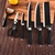 Conjunto Profissional de 6 Facas de Churrasco em Aço Inoxidável com Revestimento Antiaderente - BREEZY