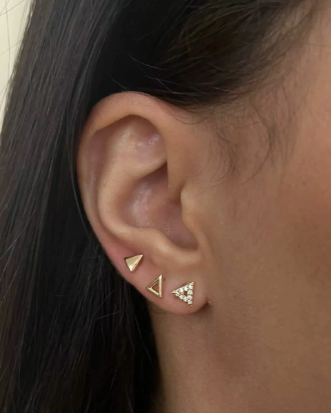 TRIO DE BRINCOS TRIANGULOS - comprar online