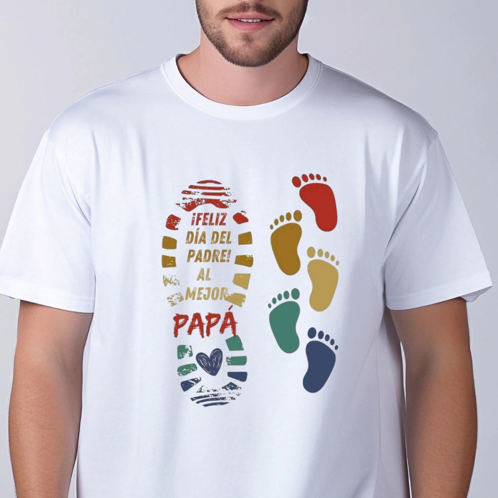Playera papá huellas